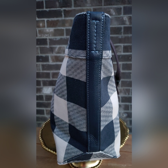 COACH **NWT** Midnight & Cream Buffalo Plaid Tote - Picture 5 of 11